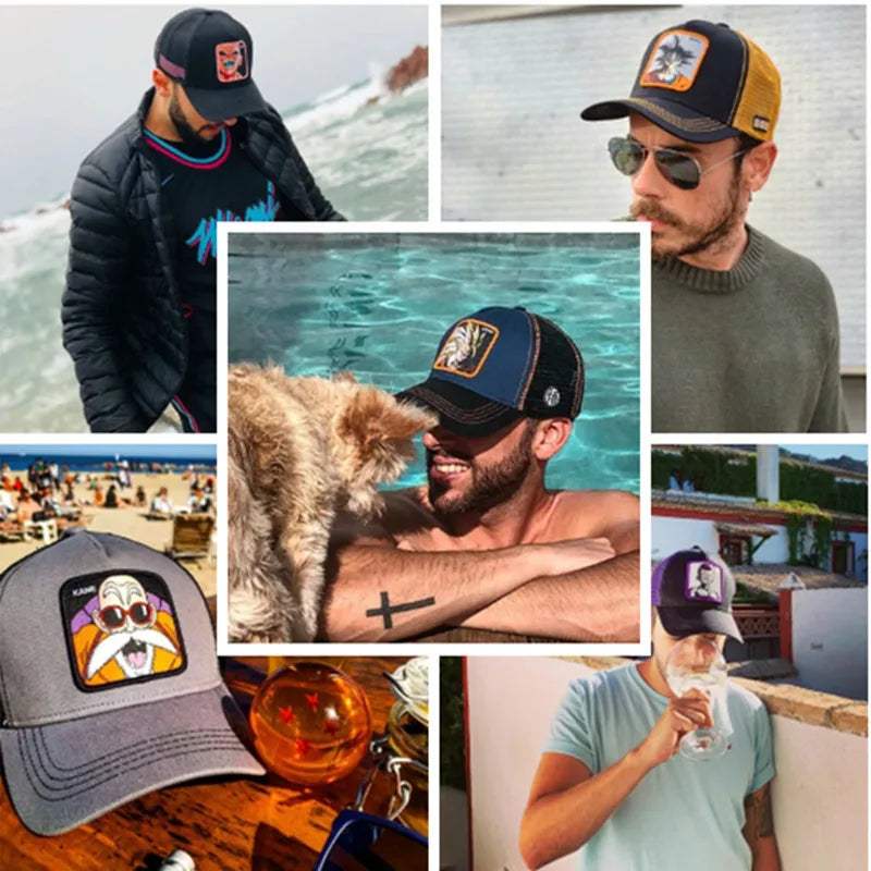 Dragon Ball DRAGONBALL Mesh Cap Cartoon Mesh Cap Men And Women Baseball Cap Fashion Patch Trucker Cap