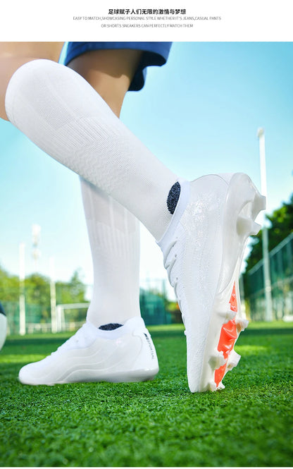 New Men's Soccer Shoes Professional Football Boots Non-Slip Cleats FG/TF Grass Outdoor Training Athletic Sneakers