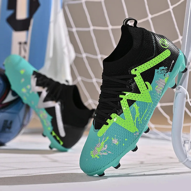 Chaussures de football pour homme, chaussures de sport professionnelles, crampons FG à crampons longs pour homme, chaussures de sport d'extérieur, chaussures d'entraînement, chaussures antidérapantes