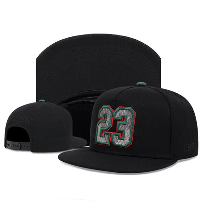 Digital 23 3D Embroidered Fashion Baseball Hat Sports Sunshade Hat Snapback Cap Adjustable Unisex Sun Cowboy Hat