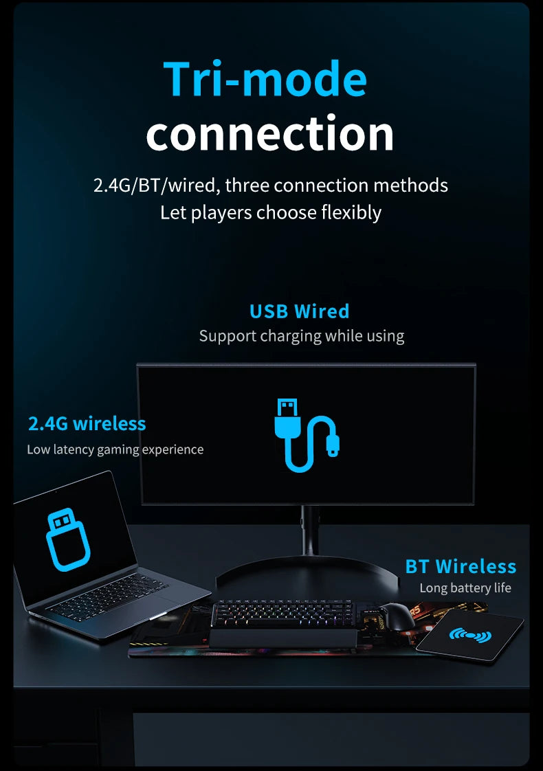 AJAZZ AJ179 V2 MAX Tri-mode Right-handed Mouse 56g Lightweight PAW3311 Sensor Huanuo Micro Switch Telink Microchip