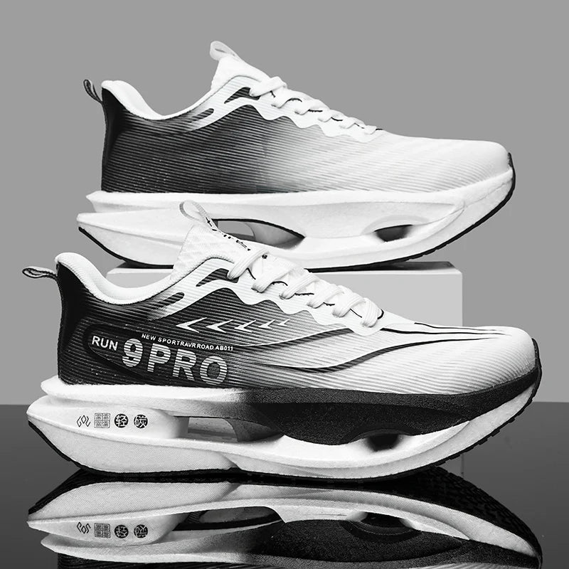Herr-sneakers med kolplatta, utomhus-sportskor i mesh med mjuk sula, löparskor, lätta, halksäkra, vardagsskor för par, tennisskor