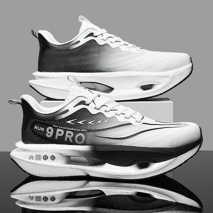 Herr-sneakers med kolplatta, utomhus-sportskor i mesh med mjuk sula, löparskor, lätta, halksäkra, vardagsskor för par, tennisskor