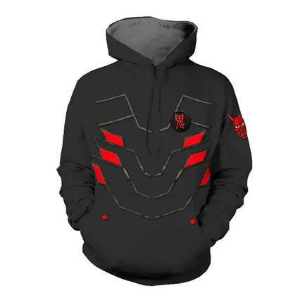 Animepelihuppari, 3D-painatus, Overwatches DVA DJ -cosplay-asu, naisten, miesten ja pariskuntien hupullinen takki, yläosa, vaate
