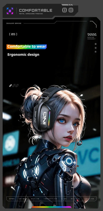 Cuffie gaming wireless ONIKUMA GT808 2.4G/Bluetooth/cablate a 3 modalità over-ear con microfono con cancellazione del rumore per PC PS4 PS5