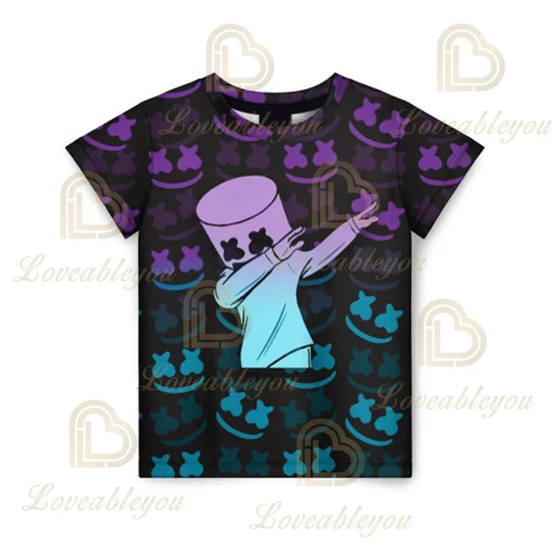 Fortnite Adult Children's Clothing 3D Digital Printing Loose Large Size Short-sleeved T-shirt Kids Summer Tee Tops
