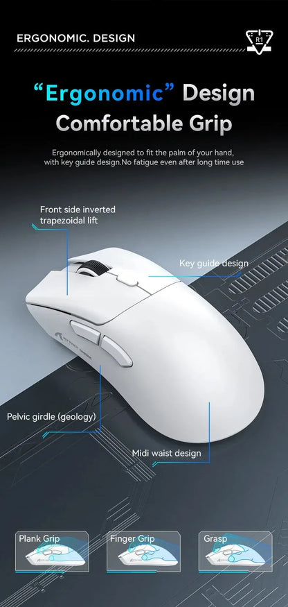 ATTACK SHARK R1 59g Ultra-Light Mouse with PAW3311, 18000 DPI, 400 IPS, 40G, 1000Hz, Tri-Mode, Broadcom BK3633 Master, 20 Million Times