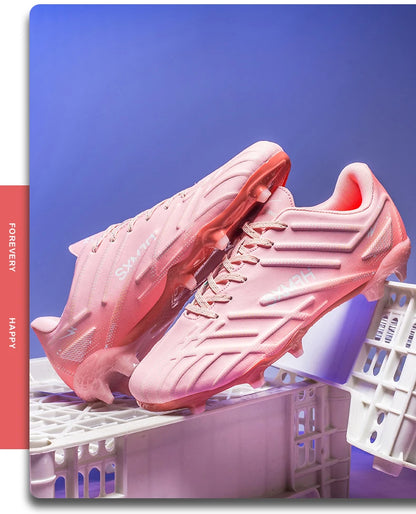 Chaussures de football Double Star Adult Youth AG : crampons antidérapants et résistants pour gazon artificiel et naturel, pour l'entraînement et les matchs, hommes et femmes
