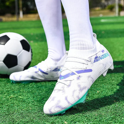 Chaussures de football pour homme, chaussures de foot professionnelles, crampons, futsal, femmes, unisexe, ultralégères, de haute qualité, baskets TF/FG