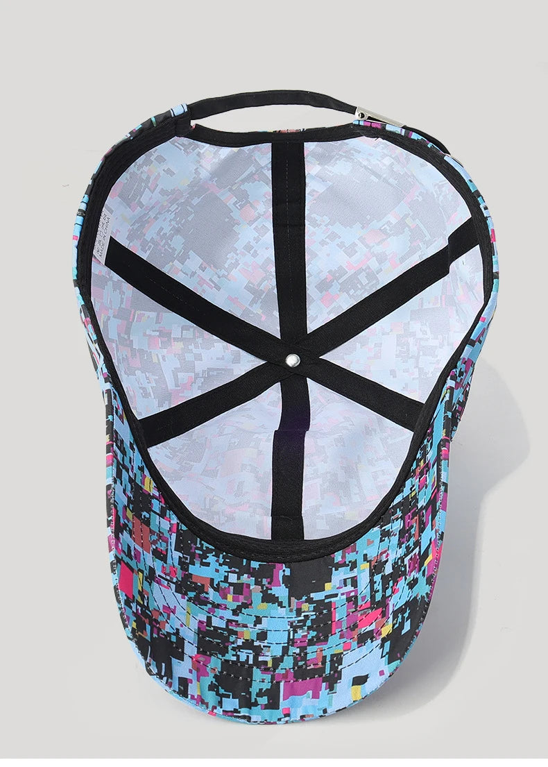 Sommer-Baseballkappe mit Graffiti-Motiv und Leuchtelementen, Unisex, Outdoor-Sonnenschutz, modische Sportkappe, lässige Duckbill-Kappe