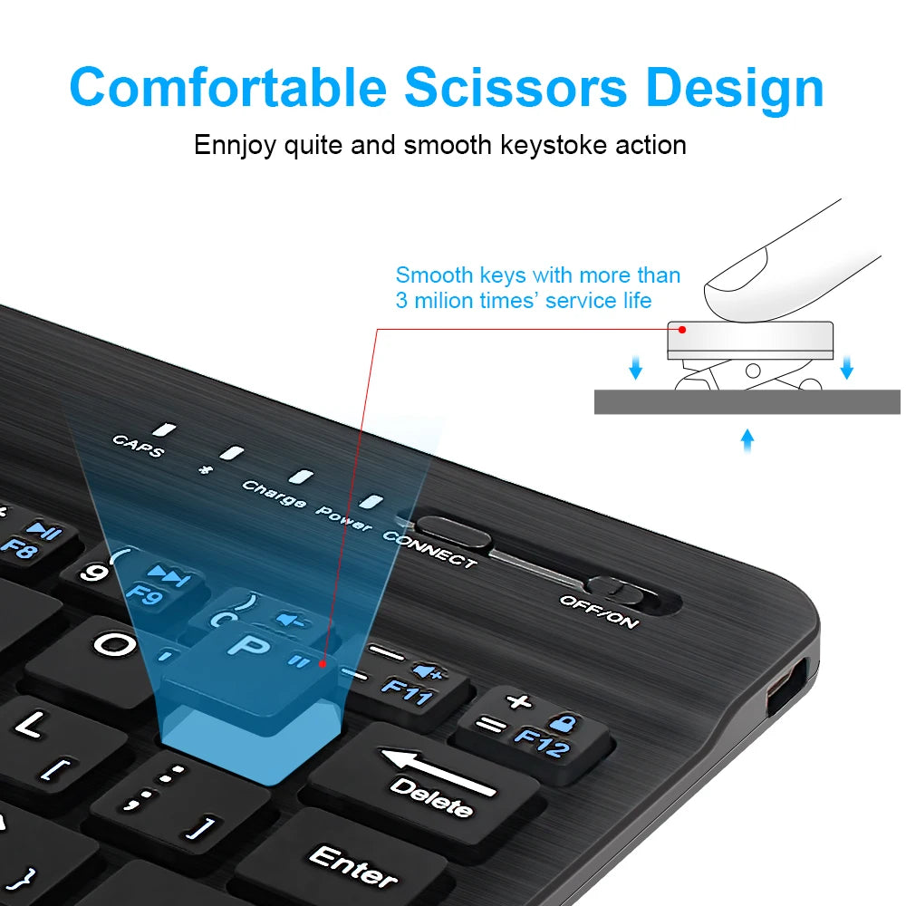Mini teclado Bluetooth RGB inalámbrico de 10 inch con retroiluminación, panel táctil y compatibilidad con IOS, Android, Windows e iPad