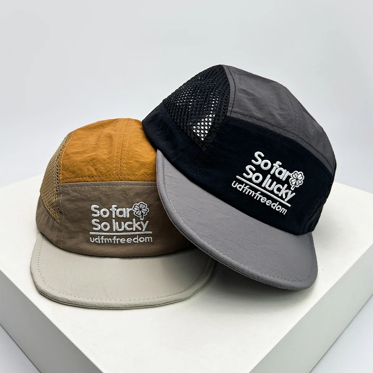 Unisex Flat Eave Embroidered Letters Baseball Hats Breathable Korean Sunshade Quick Drying Peaked Caps Niche Versatile ins