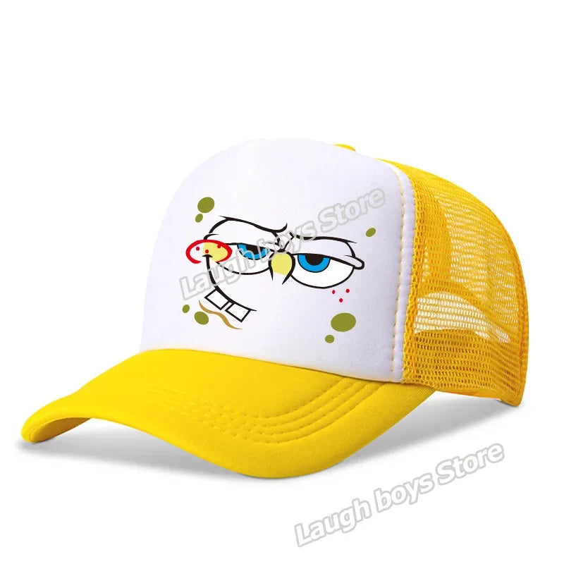 SpongeBobs SquarePants Casual Polyester Sun Hat Truck Driver Baseball Cap Universal Kid Peripheral Adult Anime Adjustable Sunhat