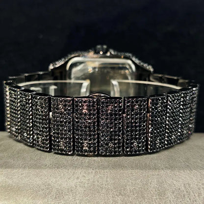 Hot UNIGUET Men's Square Watch Luxury Hip Hop Diamond Jewelry Waterproof Stainless Steel Quartz Wristwatch Fashion Man Accessory