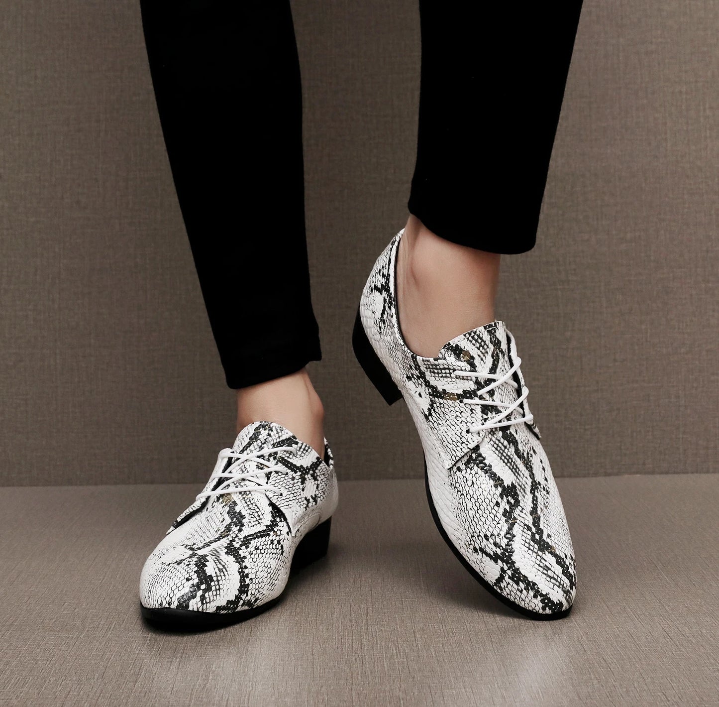 PU Leather Men's Oxford Shoes Street Style Casual Shoes Lightweight Sneakers Outdoor Male Walking Shoes Formal Dress Footwear