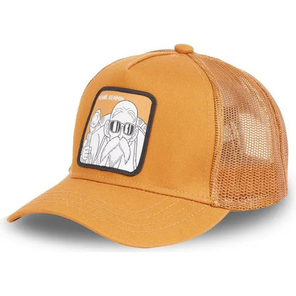 Dragon Ball Buu Goku-Kappe, Sommer-Reisekappe mit Schirm, Herren-Kappe mit Stickerei, im Hip-Hop-Stil, Sonnenvisier, verstellbare Trucker-Netzkappe
