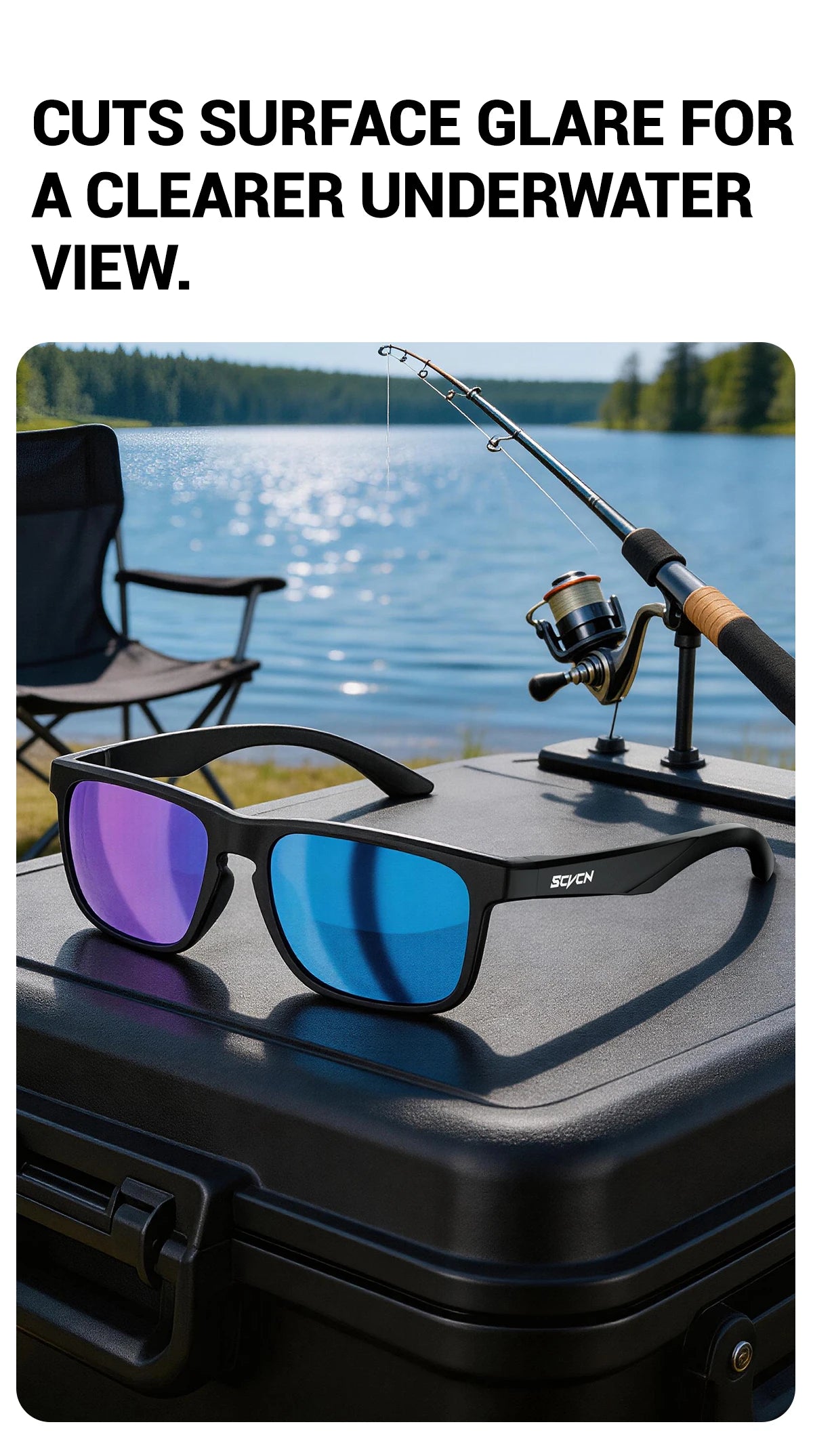 SCVCN Outdoorní polarizované sluneční brýle pro vodní sporty, pláž, oceán, moře, plošinu, rybaření, cyklistiku, MTB, sportovní jízdu na kole a turistiku, UV400