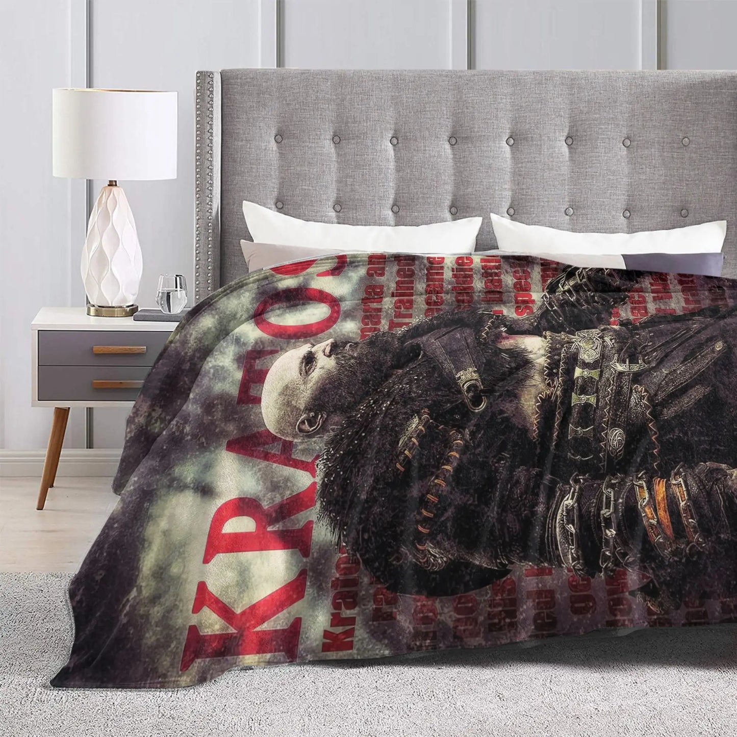 Super Soft Blanket Travel Office God of War Game Gamers Kratos Throw Blanket  Flannel Bedspread For Outdoor Sofa Bed Cover