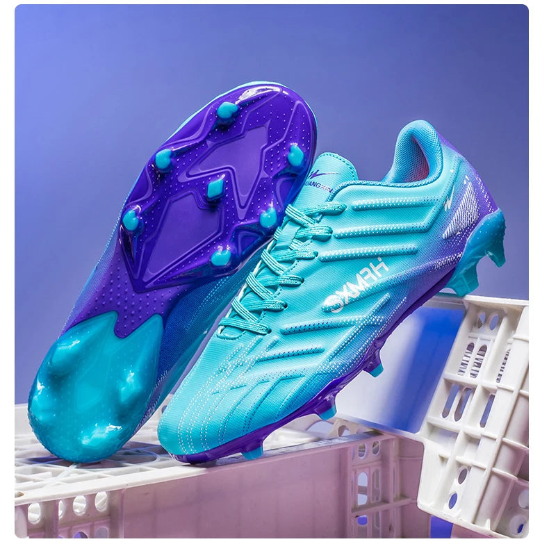 Chaussures de football Double Star Adult Youth AG : crampons antidérapants et résistants pour gazon artificiel et naturel, pour l'entraînement et les matchs, hommes et femmes