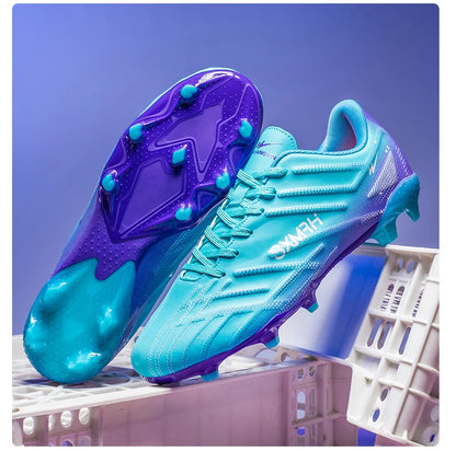 Chaussures de football Double Star Adult Youth AG : crampons antidérapants et résistants pour gazon artificiel et naturel, pour l'entraînement et les matchs, hommes et femmes