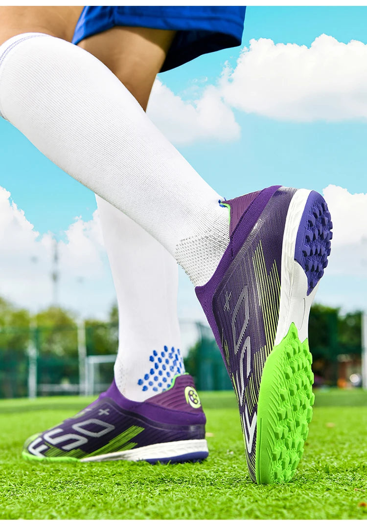 Chaussures de football pour homme, crampons pour gazon, futsal, confortables, pour gazon synthétique, football, sport, ultralégères, FG, antidérapantes, d'intérieur, pour adulte, antidérapantes