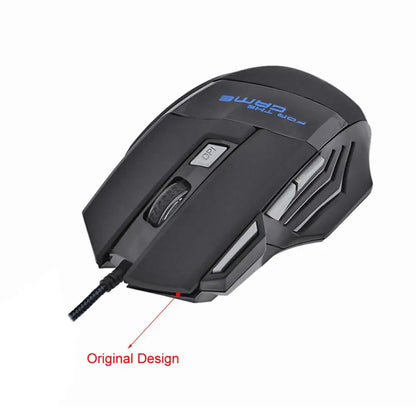 Rato Gaming com Fio, Retroiluminação de 7 Cores, 5500 DPI Ajustáveis, Preto, Rato Ótico com Fio para PC Gamer e Computador de Secretária