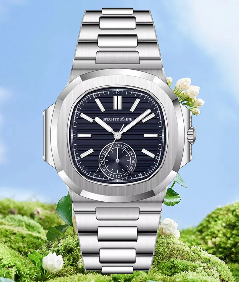Relógio masculino ultrafino Specht & Söhne New Classic 40.8MM, movimento Japan VH60, vidro de safira, relógio desportivo 5980, resistente à água 50M
