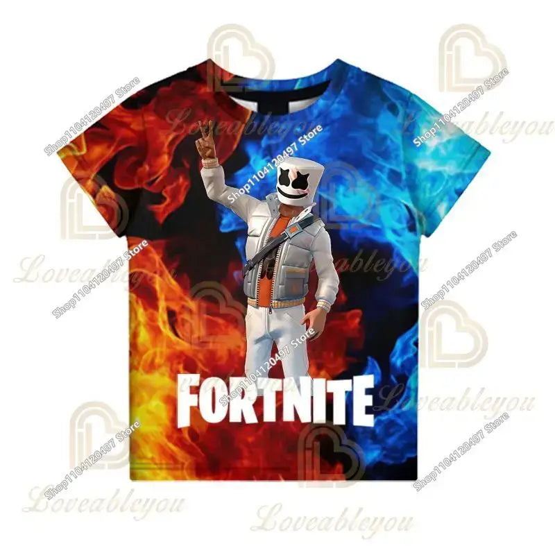 Fortnite T Shirt for Kids Banana Peely T-shirt Men's Women's Tshirt Battle Royale Game T Shirt Harajuku Summer Tops