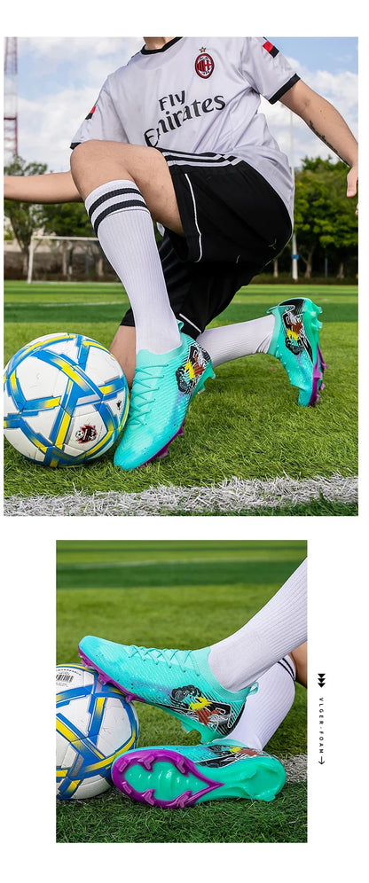 Chaussures de football pour homme, gazon, ultralégères, sportives et confortables, pour adulte, antidérapantes, crampons d'extérieur, sport, futsal, entraînement, match