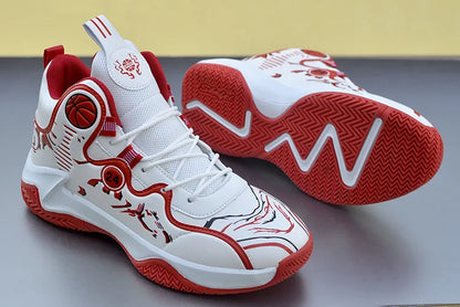 Sales Basketball Shoes Men High-top Sports Outdoor Cushioning Hombre Athletic Male Shoes Comfortable White Sneakers zapatillas