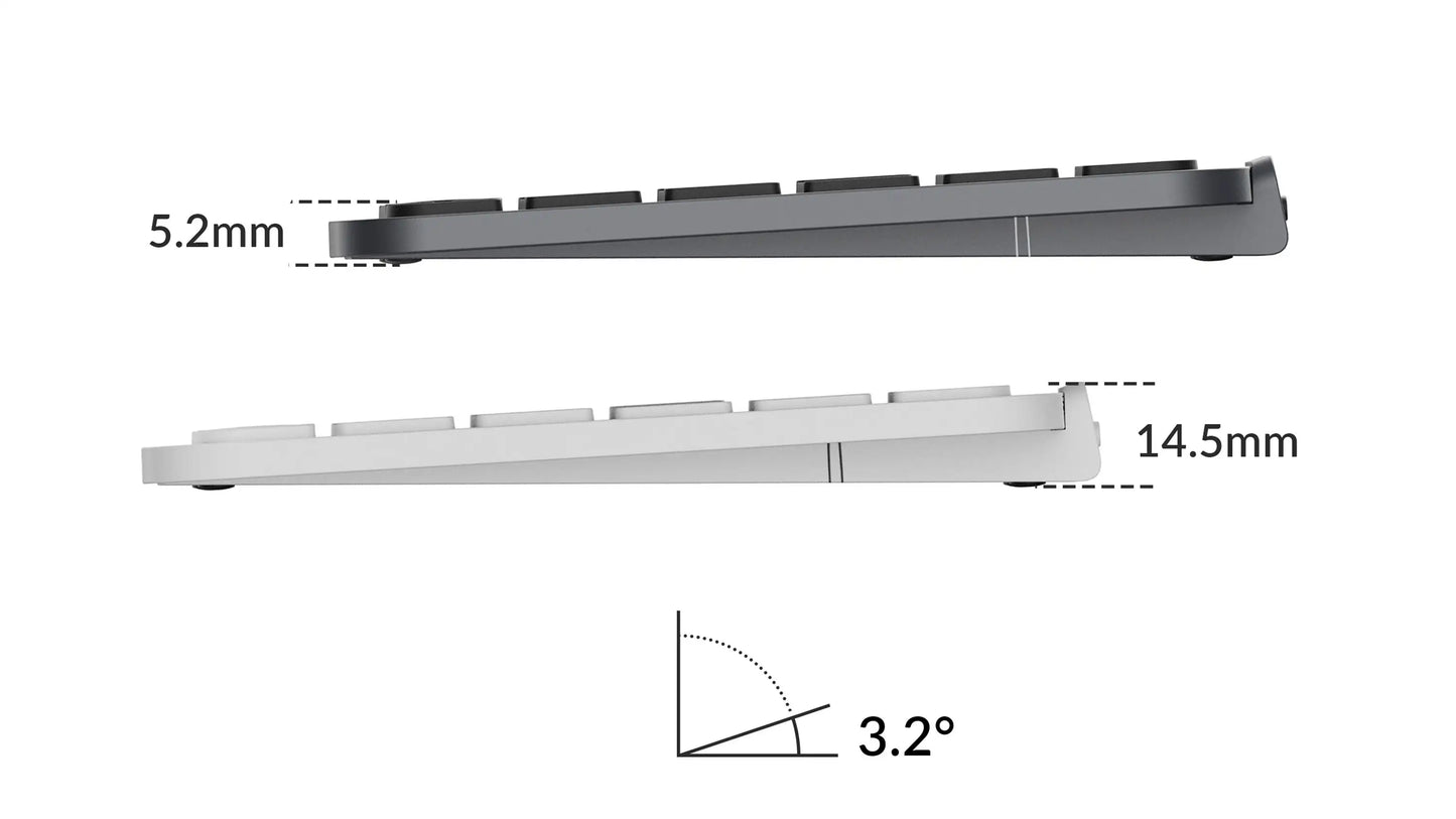 Keychron B6 Pro ISO-Layout ultraflache kabellose Tastatur in voller Größe, tragbar und leicht, mit 2.4GHz- & Bluetooth-Verbindungen
