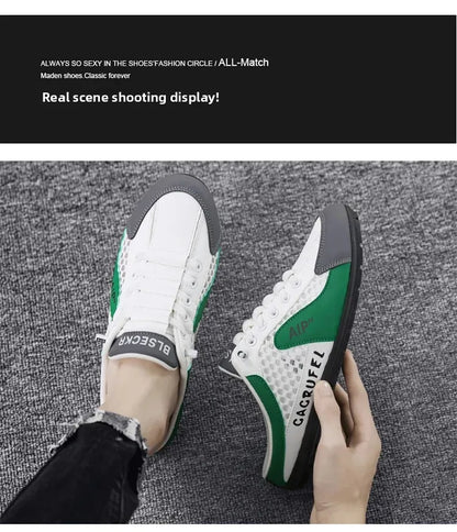 Sapatilhas desportivas casuais slip-on com atacadores para homem, em malha respirável, unissexo, para primavera e outono, corte baixo, sola plana e calçar rápido e fácil