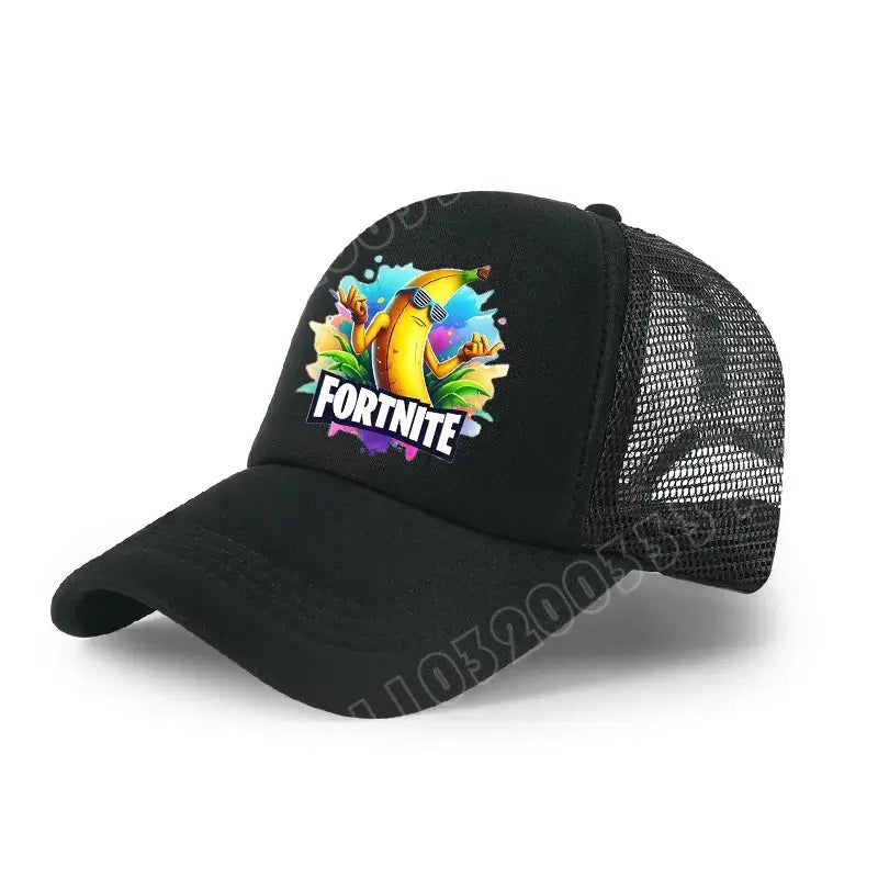 Șapcă de baseball Fortnite cu imprimeu de joc în stil desen animat, pălărie de vară pentru copii din plasă respirabilă, șapcă reglabilă cu cozoroc, cadou de ziua de naștere pentru copii