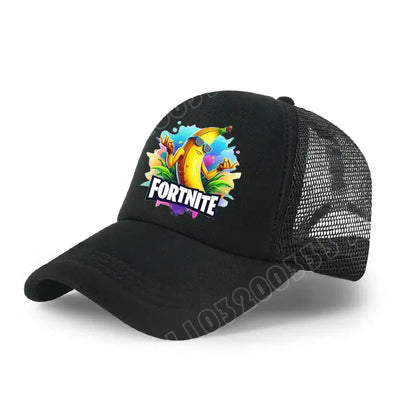 Șapcă de baseball Fortnite cu imprimeu de joc în stil desen animat, pălărie de vară pentru copii din plasă respirabilă, șapcă reglabilă cu cozoroc, cadou de ziua de naștere pentru copii