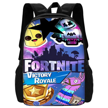 Child School Backpack with Lunch Bags, Pencil Bags, Hot Game Design-F-FortniteS School Bags for Boys Girls Best Gift