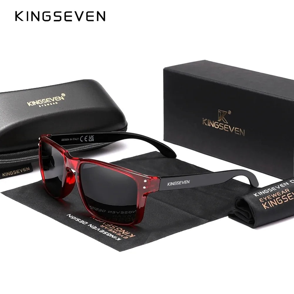 KINGSEVEN Obdélníkové retro polarizované sluneční brýle TR90 pro ženy a muže, cyklistické, UV400, horolezecké, s ochranou proti oslnění, outdoorové sportovní brýle