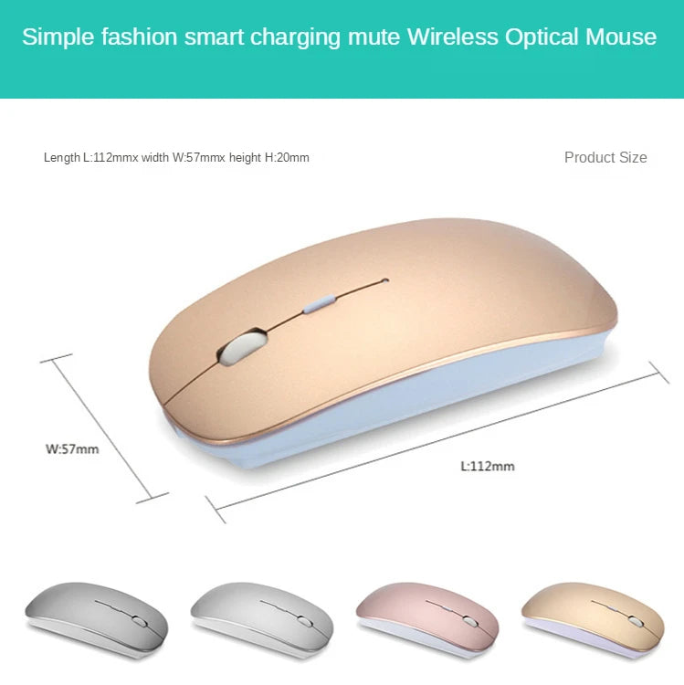 New Charging Type-c Wireless Mouse +USB Dual Receiver Mute Ergonomic Design 1000/1200/1600 Three-speed DPI