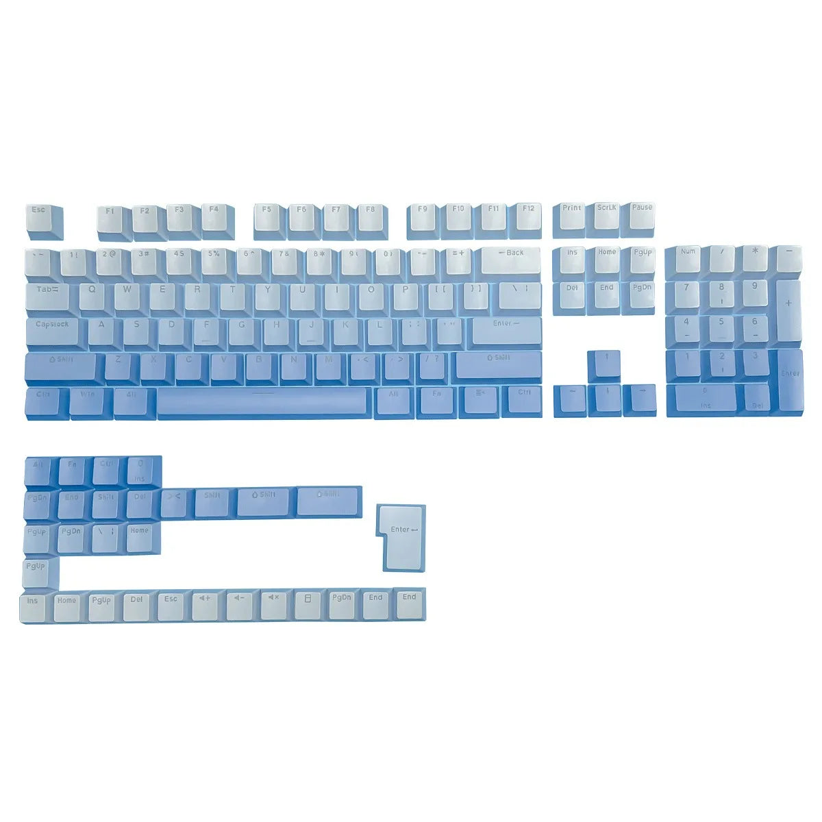 130 Keys Gradient Lucky Red RGB Backlit Shine Through Keycaps OEM Profile Double Shot PBT Keycaps for MX Switches Gamer Keyboard