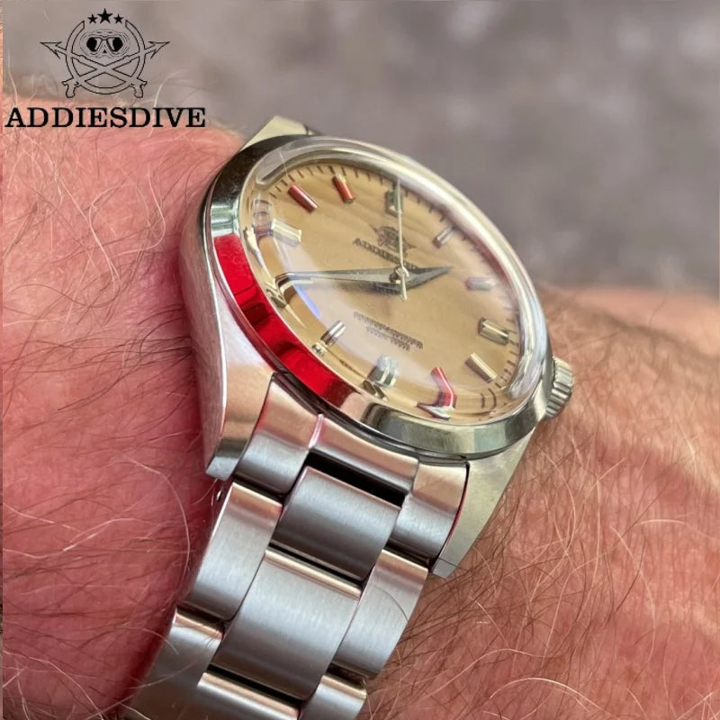 ADDIESDIVE HOT AD2030 36mm Men's Watch No Logo Sports Bubble Mirror Pot Cover Glass 10Bar Quartz Wristwatches