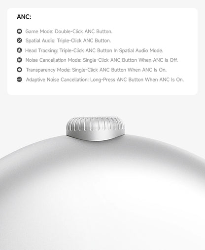 Auriculares inalámbricos Picun F8 Pro ANC con seguimiento de cabeza, audio espacial 3D, ANC -52dB, sonido HIFI, Bluetooth, micrófono HD ENC, baja latencia y APP
