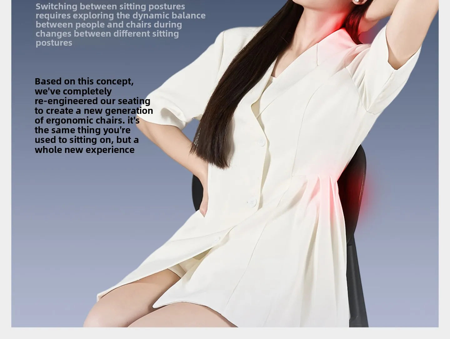 Stable Ergonomic Office Chair with Lumbar Support, Adjustable Height Computer Chair, Gaming Chair with Waist Protection, Swivel Desk Chair