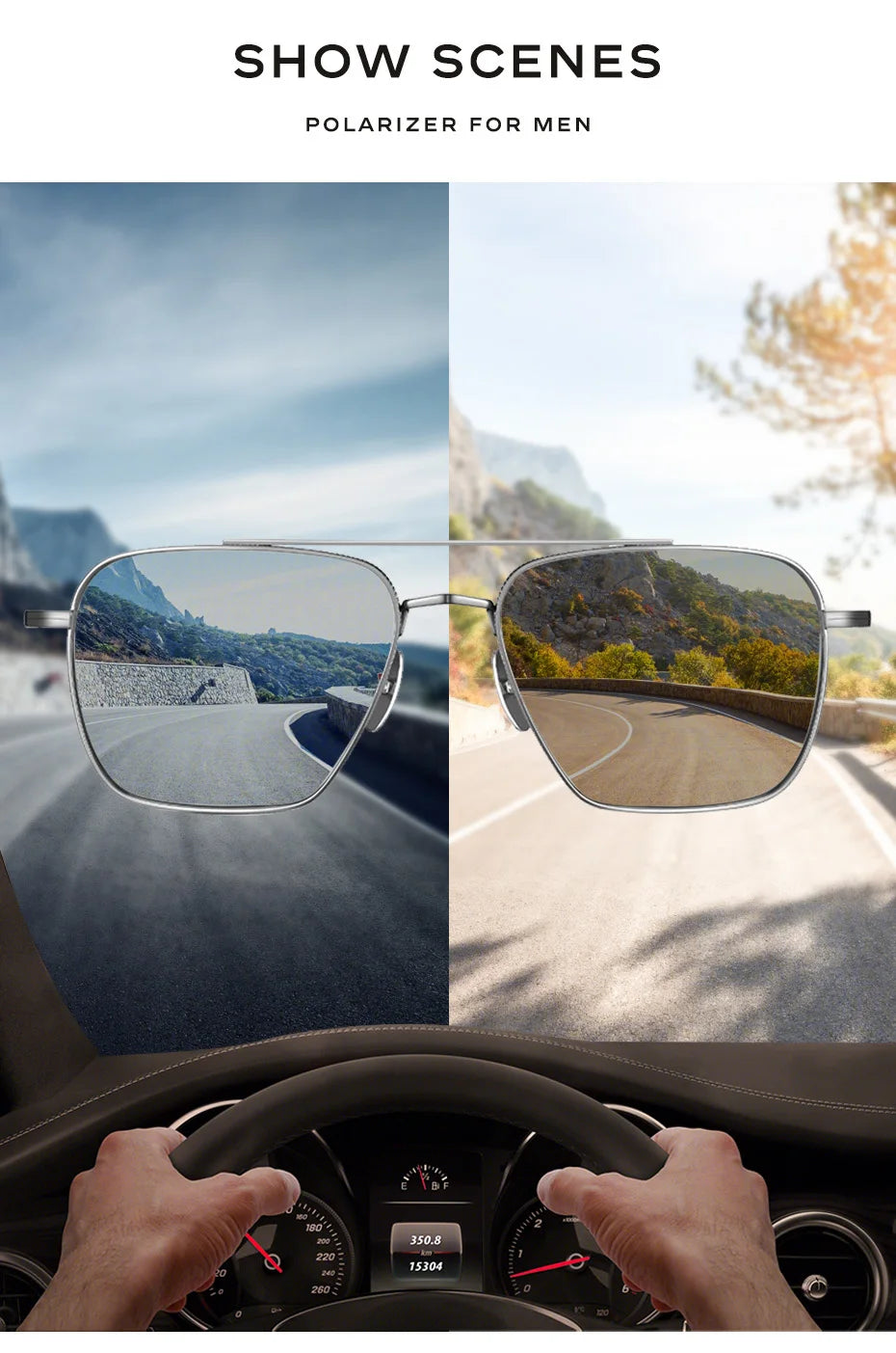 Polarizované pánské sluneční brýle CAPONI Seiko z čistého titanu, fotochromatické, outdoorové, řidičské, UV400, originální značkové sluneční brýle BS50004
