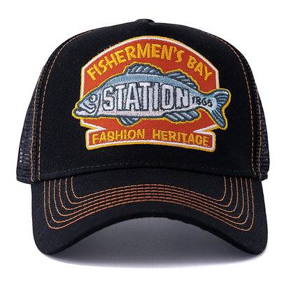 Gorra de béisbol unisex de verano para pesca, gorra trucker de malla transpirable para hombre y mujer, gorra estilo pescador Big Fish, gorra de moda para exteriores