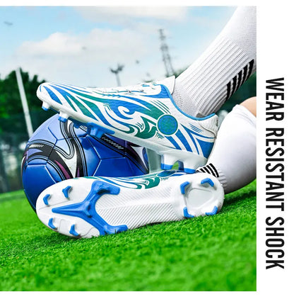 Original Soccer Cleats Man Training Shoes Outdoor Non-slip Children's Football Shoes Long Spikes Men's Futsal Shoes Size 32-45