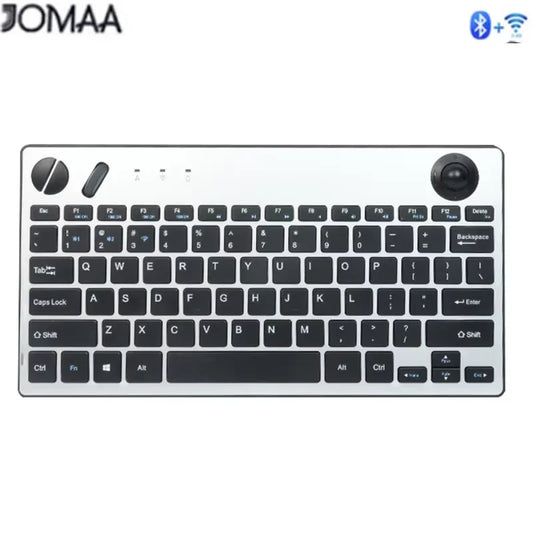 Jomaa Wireless Mini Trackball Keyboard ,78-Key ,Bluetooth Keyboard with Trackball  Air Mouse 1600dpi , for TV iPad Phone Laptop