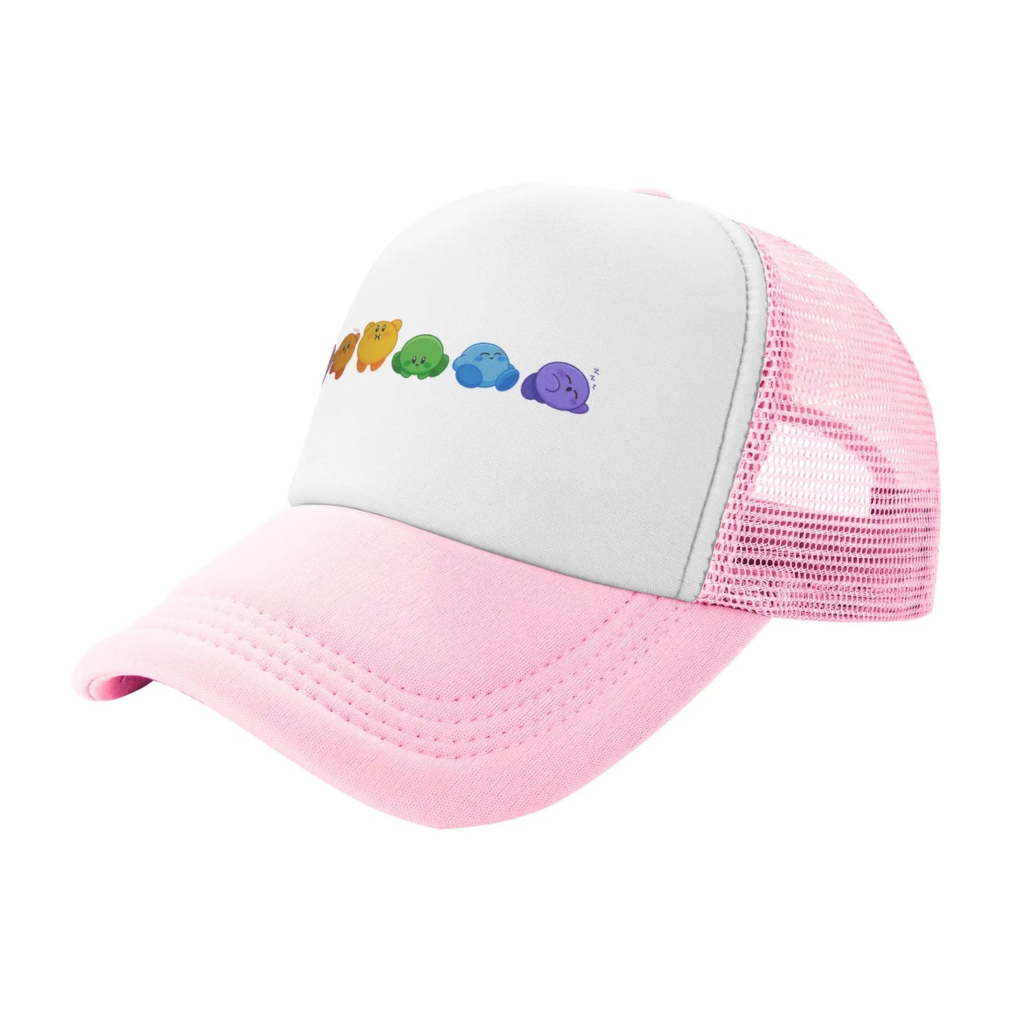 Adult Kirbys Rainbow Trucker Caps Vintage Mesh Baseball Caps Snapback Caps  Dad Hat Sun Hat Breathable Sports Cap Wholesale New