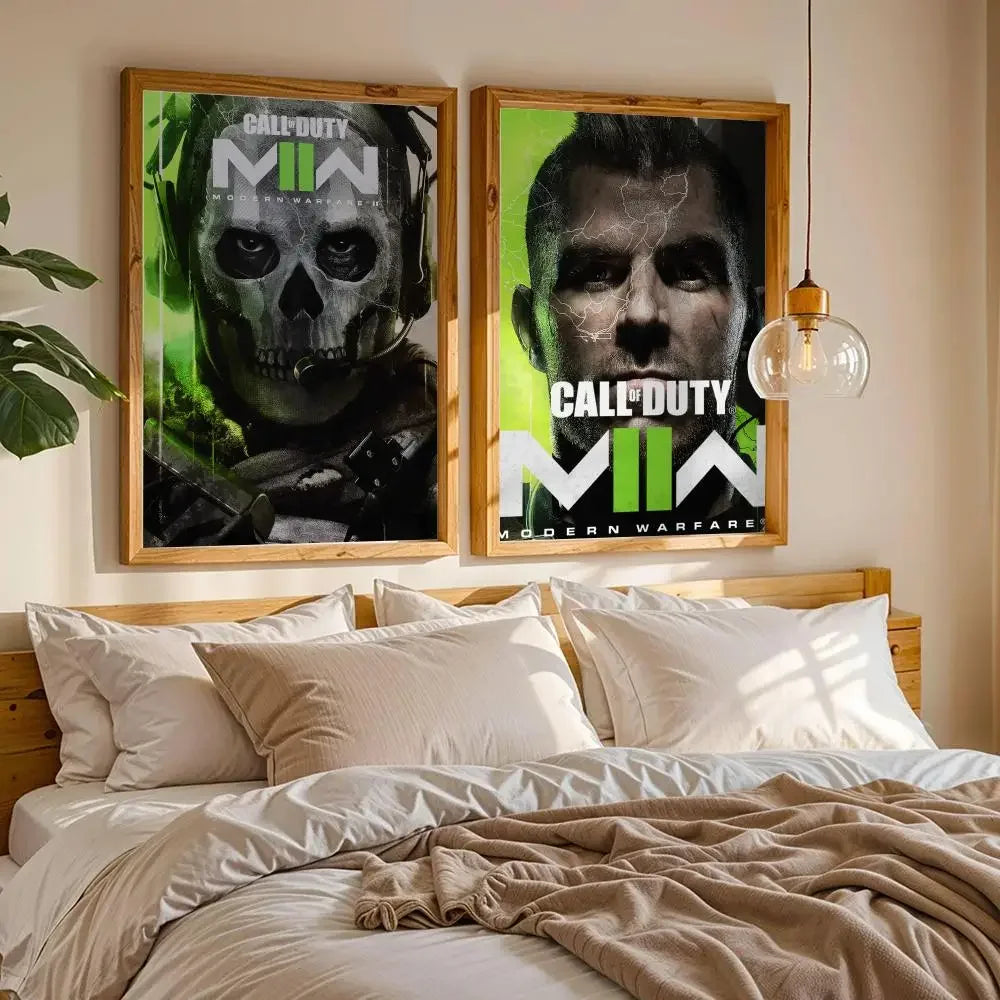 Call of D-DUTY Game Poster Stickers Painting Self-Adhesive Mural HD Wall Decals for Bedroom Living Room Home Decor Gift
