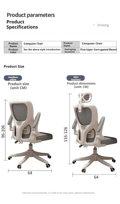 Ergonomic Recliner Computer Chair, Adjustable Swivel Office Gaming Chair with Wheels, Comfortable Lounge Accent Chair for Home Office & Living Room