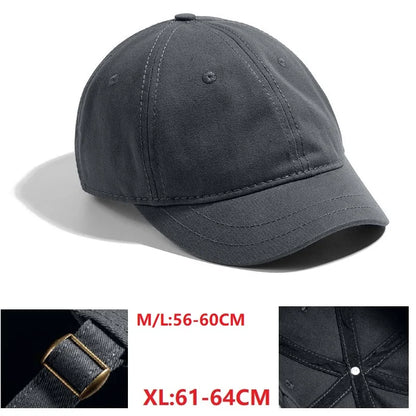 Czapka baseballowa dla mężczyzn z dużym daszkiem, z tyłu zamknięta, z krótkim daszkiem 5 cm, czapki z siateczki dopasowane do głowy, elastyczne czapki z całkowicie zamkniętym tyłem, rozmiary 56–60 cm, 61–65 cm
