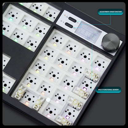 GMK104 Mechanisches Tastatur-Kit, Drei-Modi-Gaming-Tastatur, Hot-Swap, Hintergrundbeleuchtung, Gasket-Struktur, VIA mit Display